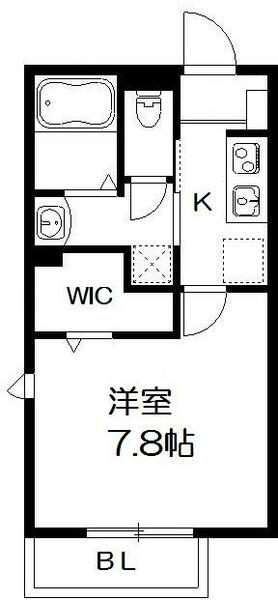 ウッドホーク　クラブ 106｜千葉県船橋市北本町１丁目(賃貸アパート1K・1階・27.02㎡)の写真 その2