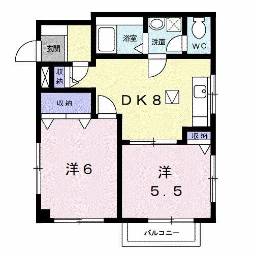 和歌山県和歌山市有家(賃貸アパート2DK・1階・42.51㎡)の写真 その2