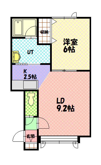 ファコム 202｜北海道旭川市三条通２３丁目(賃貸アパート1LDK・2階・39.29㎡)の写真 その2