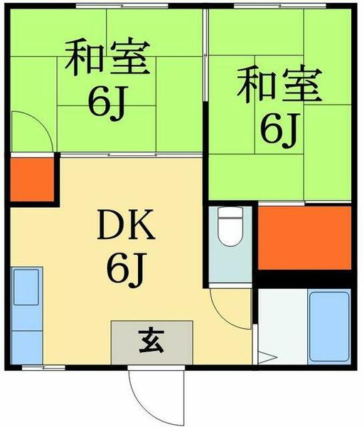 千葉県野田市尾崎(賃貸アパート2DK・1階・36.45㎡)の写真 その2