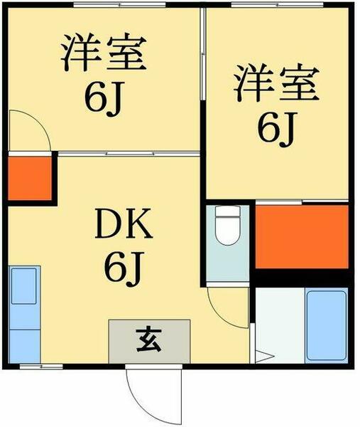 千葉県野田市尾崎(賃貸アパート2DK・1階・36.45㎡)の写真 その2