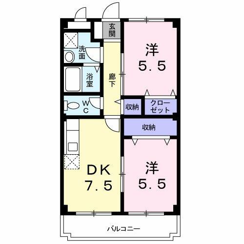 ラヴィータ白子 3-C｜三重県鈴鹿市中江島町(賃貸マンション2DK・3階・48.18㎡)の写真 その2