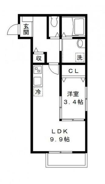 フラッツＭ 103｜千葉県松戸市常盤平陣屋前(賃貸アパート1LDK・1階・36.36㎡)の写真 その2