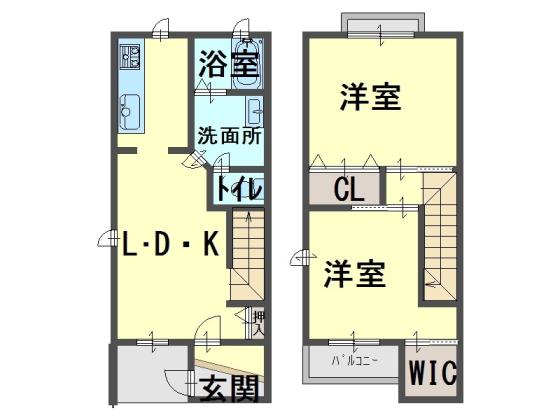 デルタ・ケーテイ E001｜大阪府岸和田市尾生町３丁目(賃貸テラスハウス2LDK・--・65.52㎡)の写真 その2