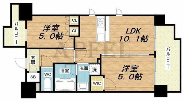 ＳＫ　ＲＥＳＩＤＥＮＣＥＳ｜大阪府大阪市中央区瓦屋町２丁目(賃貸マンション2LDK・11階・47.88㎡)の写真 その2