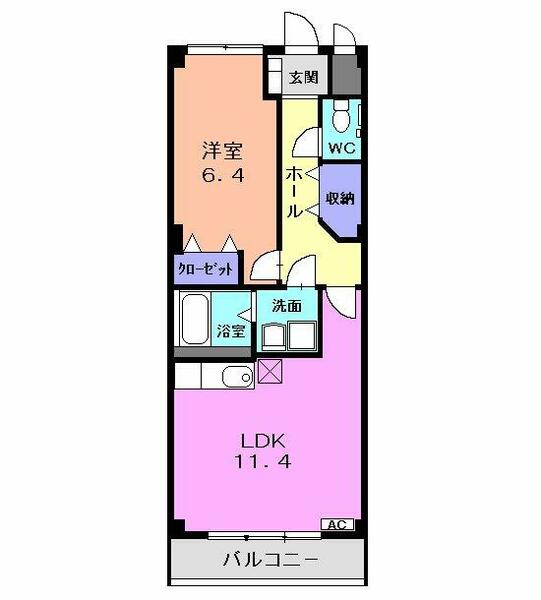 アンブレーム・ｙ 203｜愛知県一宮市馬見塚字郷内(賃貸アパート1LDK・2階・47.08㎡)の写真 その2