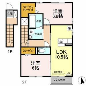 グラッツィア　Ｂ 203｜岐阜県大垣市北方町１丁目(賃貸アパート2LDK・2階・63.63㎡)の写真 その2