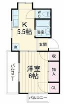 埼玉県蓮田市東６丁目（賃貸アパート1DK・2階・27.06㎡） その2