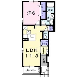 ボンマリエフェム３ 101｜大阪府岸和田市藤井町３丁目(賃貸アパート1LDK・1階・44.18㎡)の写真 その2