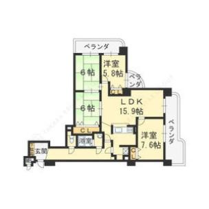 ヒュース泉佐野 805｜大阪府泉佐野市上町２丁目(賃貸マンション4LDK・8階・91.85㎡)の写真 その2