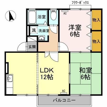 メゾン・ド・マージュ　Ｃ棟 210｜岐阜県岐阜市黒野(賃貸アパート2LDK・2階・53.59㎡)の写真 その2