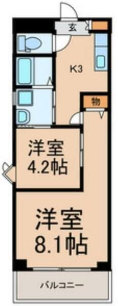 サングリーン新宿｜千葉県千葉市中央区新宿２丁目(賃貸マンション2K・7階・37.31㎡)の写真 その2