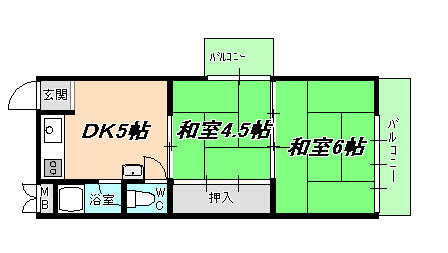 垂水ハイツ 206｜兵庫県神戸市垂水区星が丘３丁目(賃貸マンション2DK・2階・31.36㎡)の写真 その2