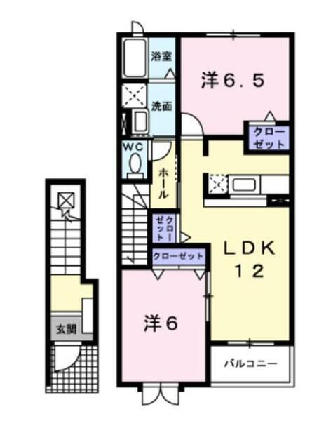 シンフォニー｜埼玉県川越市大字山田(賃貸アパート2LDK・2階・58.86㎡)の写真 その2