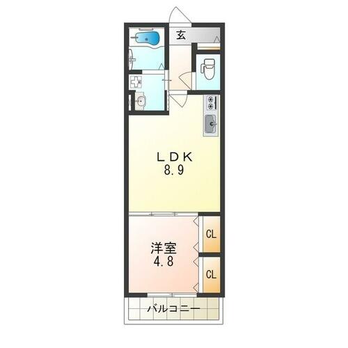 大阪府守口市八雲北町３丁目（アパート）の賃貸物件の間取り