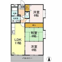 シカセビル 403 ｜ 福岡県糟屋郡志免町南里３丁目（賃貸アパート3LDK・4階・65.28㎡） その2