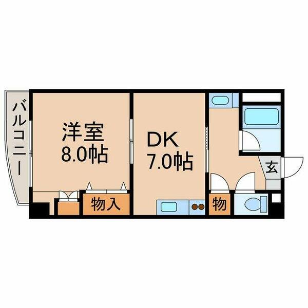 Ｔ－ＦＬＡＴＳⅡ 303｜香川県高松市勅使町(賃貸マンション1DK・3階・39.62㎡)の写真 その2