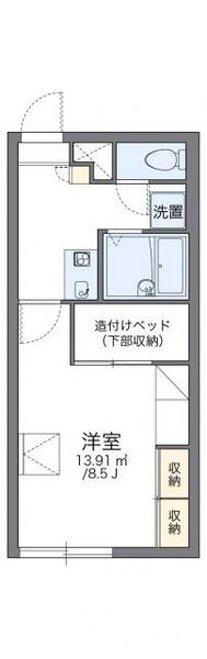 レオパレス珠エリーズ 110｜北海道旭川市亀吉一条２丁目(賃貸アパート1K・1階・23.18㎡)の写真 その2