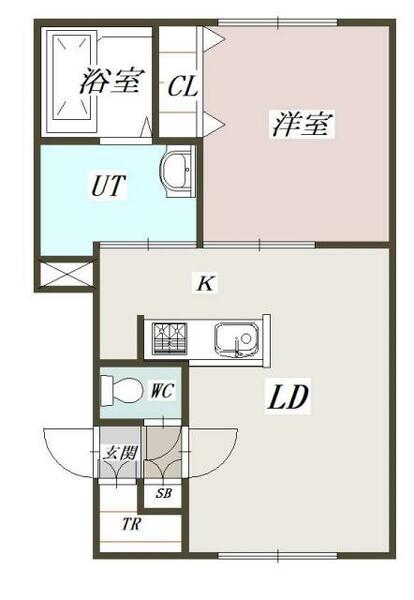 ＬＡＮＡ　Ｂ棟 105｜北海道旭川市四条通４丁目(賃貸アパート1LDK・1階・40.38㎡)の写真 その2