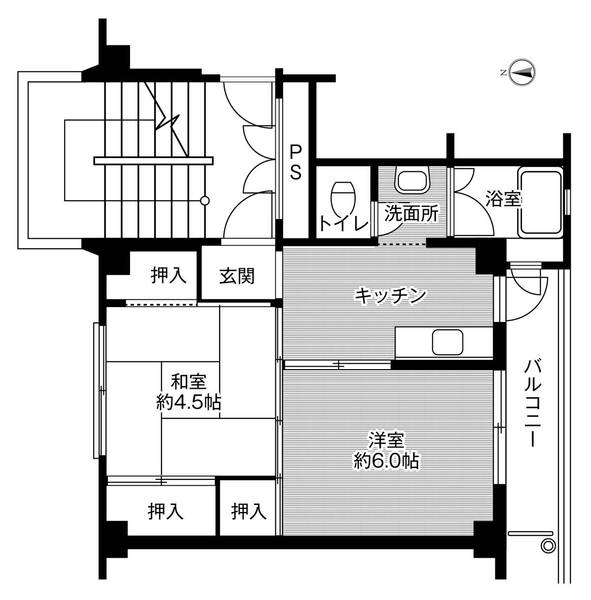 ビレッジハウス余座１号棟 0302｜福井県敦賀市藤ケ丘町(賃貸マンション2K・3階・33.61㎡)の写真 その2