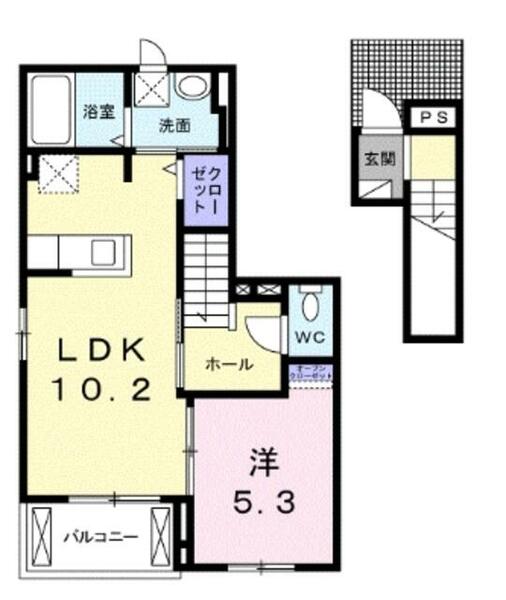 スックワームＪ｜東京都江戸川区南篠崎町１丁目(賃貸アパート1LDK・2階・42.55㎡)の写真 その2