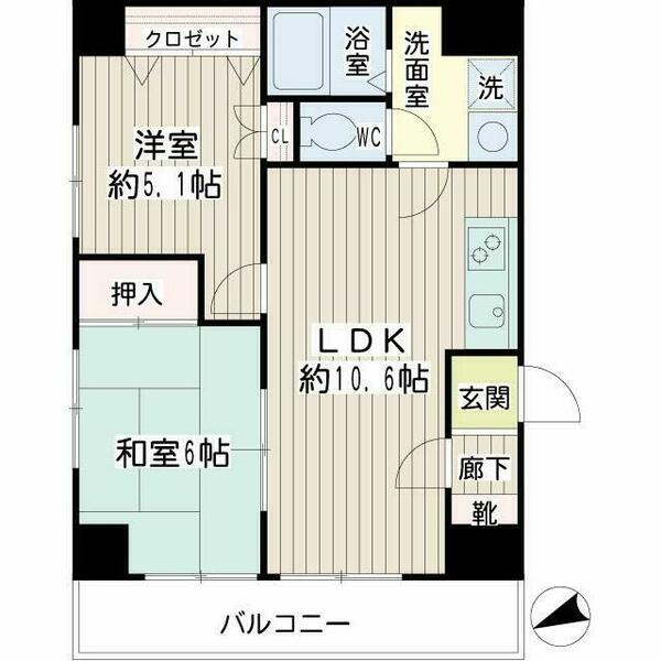 クレール　マルニ 0402｜神奈川県横浜市鶴見区潮田町４丁目(賃貸マンション2LDK・4階・50.84㎡)の写真 その2