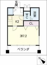 シガヤビル  ｜ 愛知県岡崎市明大寺町字川端（賃貸マンション1K・6階・24.01㎡） その2