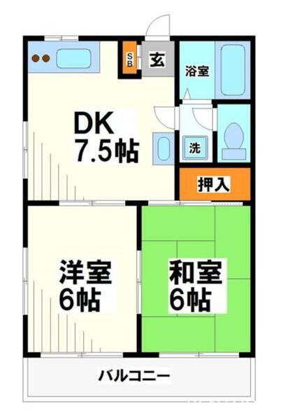 東京都三鷹市大沢４丁目(賃貸マンション2DK・3階・39.64㎡)の写真 その2