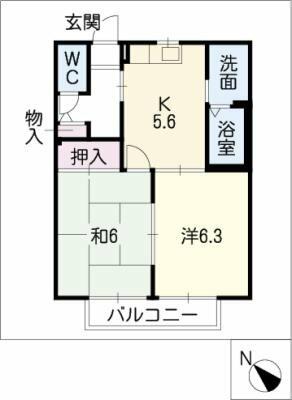 ＮＡＯＩ　Ｄ棟｜愛知県岡崎市両町３丁目(賃貸アパート2K・2階・42.36㎡)の写真 その2