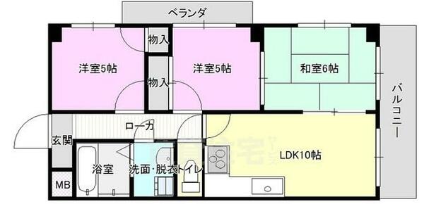 レジデンス清水ヶ丘｜兵庫県神戸市垂水区清水が丘３丁目(賃貸マンション3LDK・5階・60.70㎡)の写真 その2