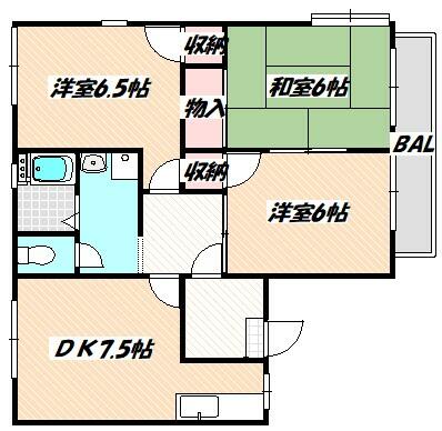 千葉県船橋市本郷町(賃貸アパート3DK・1階・54.86㎡)の写真 その2