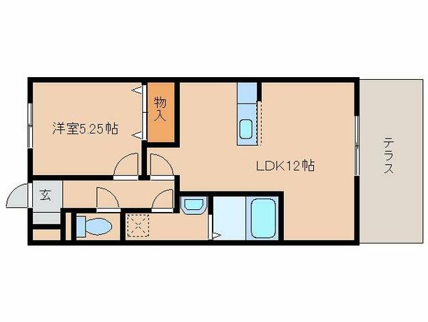 マ・メゾン榮Ⅲ 101｜奈良県奈良市古市町(賃貸アパート1LDK・1階・41.95㎡)の写真 その2