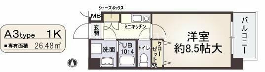 アストレア｜大阪府大阪市福島区鷺洲５丁目(賃貸マンション1K・1階・26.48㎡)の写真 その2