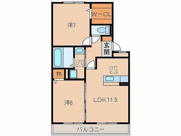 和歌山県海南市重根西１丁目(賃貸アパート2LDK・1階・58.07㎡)の写真 その2