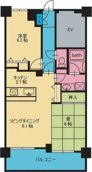 東急ドエル・アルス稲毛園生町 604｜千葉県千葉市稲毛区園生町(賃貸マンション1LDK・6階・56.23㎡)の写真 その2