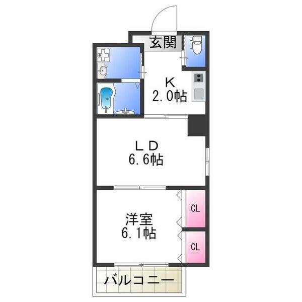 ｂｌａｎｃｅ　ａｂｉｋｏ｜大阪府大阪市住吉区苅田７丁目(賃貸マンション1LDK・7階・37.34㎡)の写真 その2