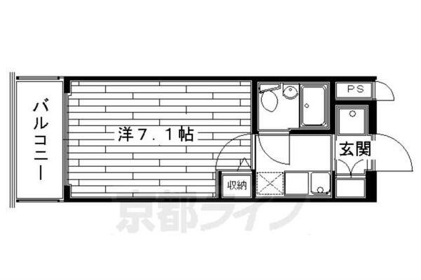 デトムワン京大前Ⅱ 307｜京都府京都市左京区吉田下阿達町(賃貸マンション1K・3階・19.11㎡)の写真 その2