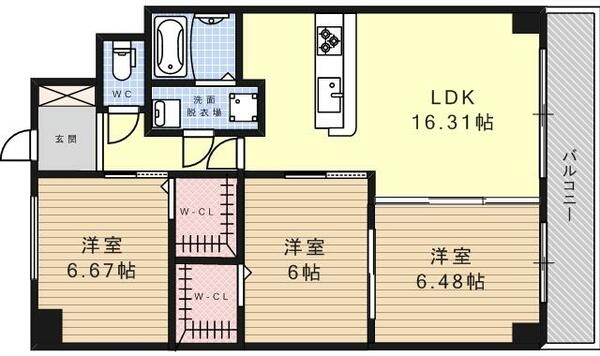 愛知県名古屋市昭和区鶴舞２丁目(賃貸マンション3LDK・7階・74.88㎡)の写真 その2