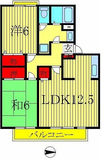 千葉県柏市高田(賃貸アパート2LDK・2階・60.39㎡)の写真 その2