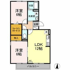 エスパス寺島 3A｜岐阜県各務原市蘇原寺島町２丁目(賃貸アパート2LDK・3階・57.06㎡)の写真 その2