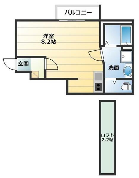 あんしん＋浜寺公園町０８－５００２｜大阪府堺市西区浜寺公園町１丁(賃貸アパート1R・1階・21.59㎡)の写真 その2