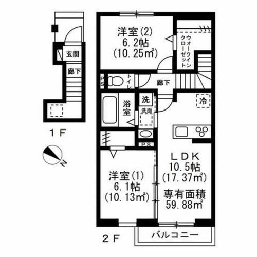 同じ建物の物件間取り写真 - ID:214055996531