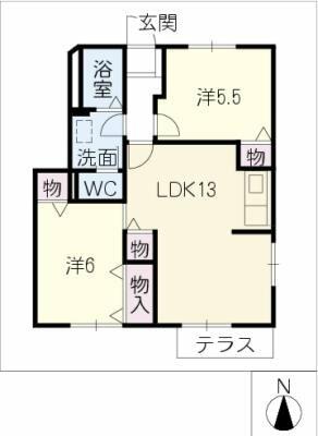 メゾン常勝｜愛知県知多郡東浦町大字石浜字中央(賃貸マンション2LDK・1階・58.58㎡)の写真 その2