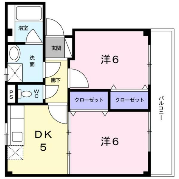 大阪府岸和田市今木町(賃貸マンション2DK・2階・43.00㎡)の写真 その2