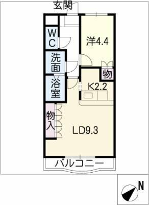 ベル・クオレ｜岐阜県羽島郡岐南町薬師寺５丁目(賃貸マンション1LDK・4階・40.05㎡)の写真 その2