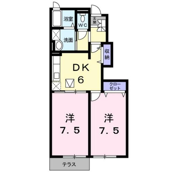 ヴィラプルメリア｜大阪府泉南市信達牧野(賃貸アパート2DK・1階・50.13㎡)の写真 その2