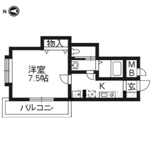 メゾン・ファイン 5-A｜京都府京都市伏見区深草西浦町７丁目(賃貸マンション1K・5階・25.56㎡)の写真 その2