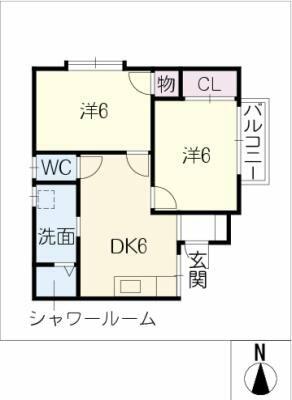 エンゼルハウスⅡ（Ａ～Ｄ号室）の間取り