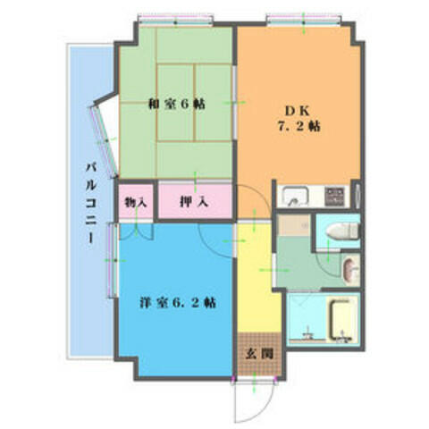 愛知県名古屋市熱田区玉の井町(賃貸マンション2DK・3階・49.16㎡)の写真 その2