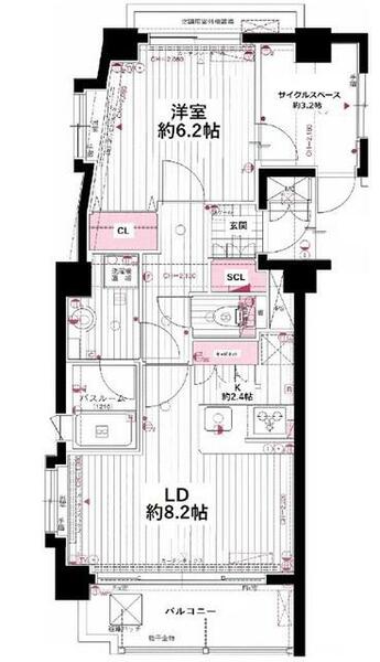 アルシオン仙川｜東京都世田谷区給田３丁目(賃貸マンション1LDK・2階・46.47㎡)の写真 その2